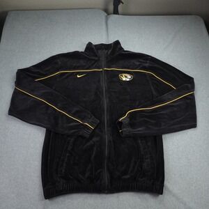 Missouri Tigers Mizzou Jacket Mens XLT Black Gold Velour Track Velvet NCAA Nike‎